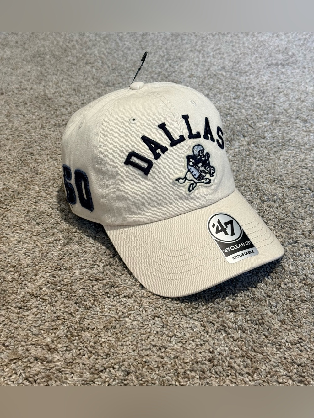 ’47 Brand Dallas Cowboys Retro Ivory Clean Up adjustable hat
